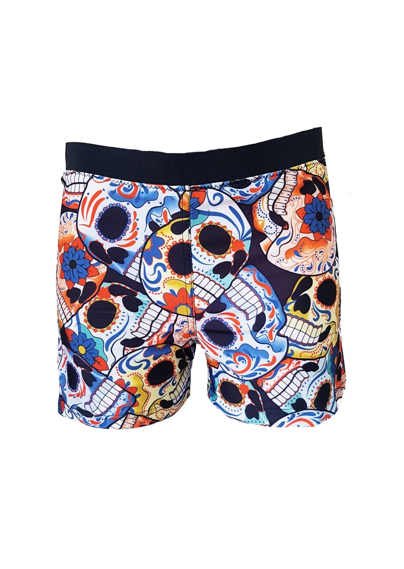 Sugar Skull Print Mens Swim Trunks Swim Shorts Bathing Suit Etsy