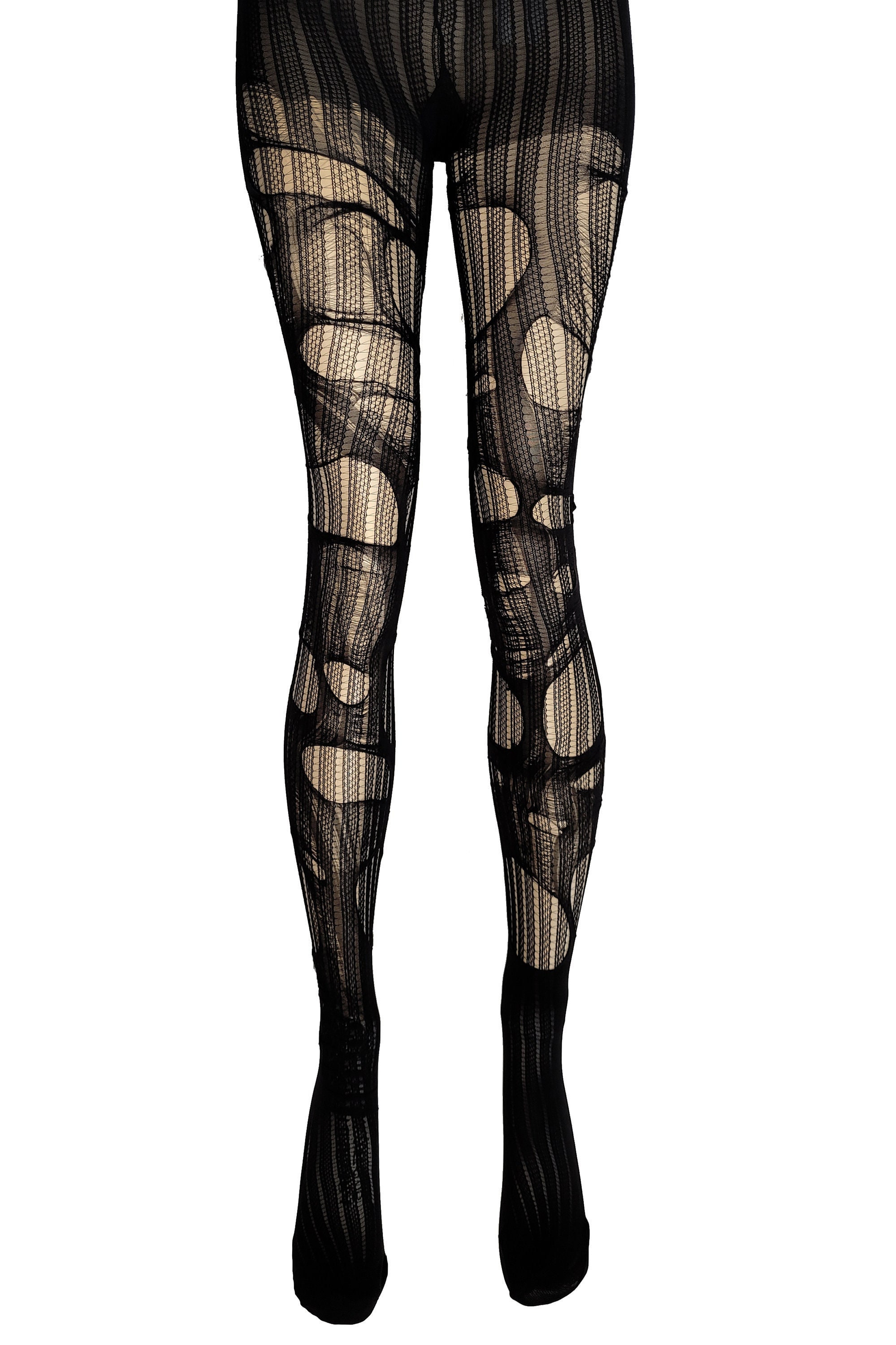 Striped Tights Goth Tights Tattered & Torn Tights Fishnet Tights Halloween Tights  Fishnet Stockings Gothic Tights Mesh Tights -  India