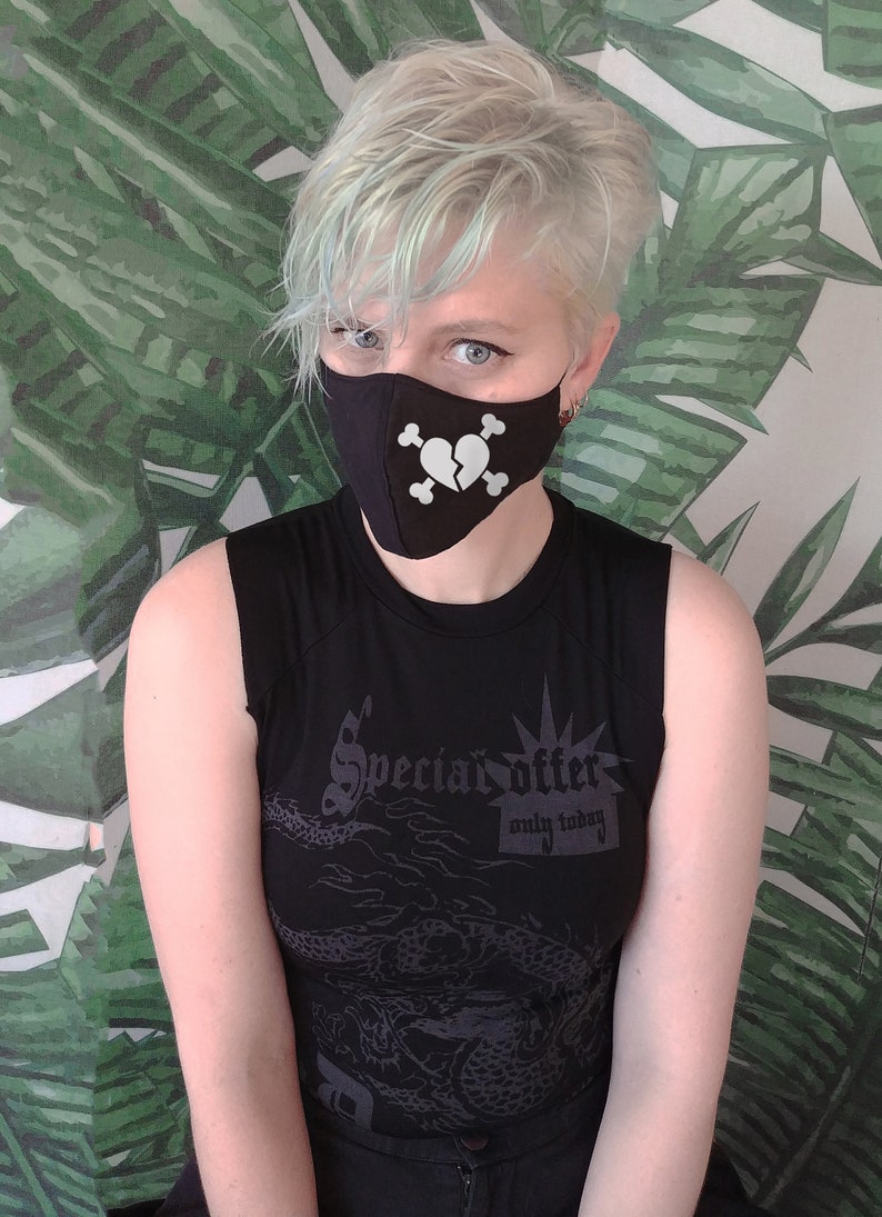 Handmade EMO Broken Heart Face Mask Rock Mask Gothic Mask | Etsy