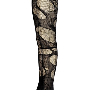 Spider Web Goth Tights Tattered & Torn Tights Fishnet Tights Sexy ...