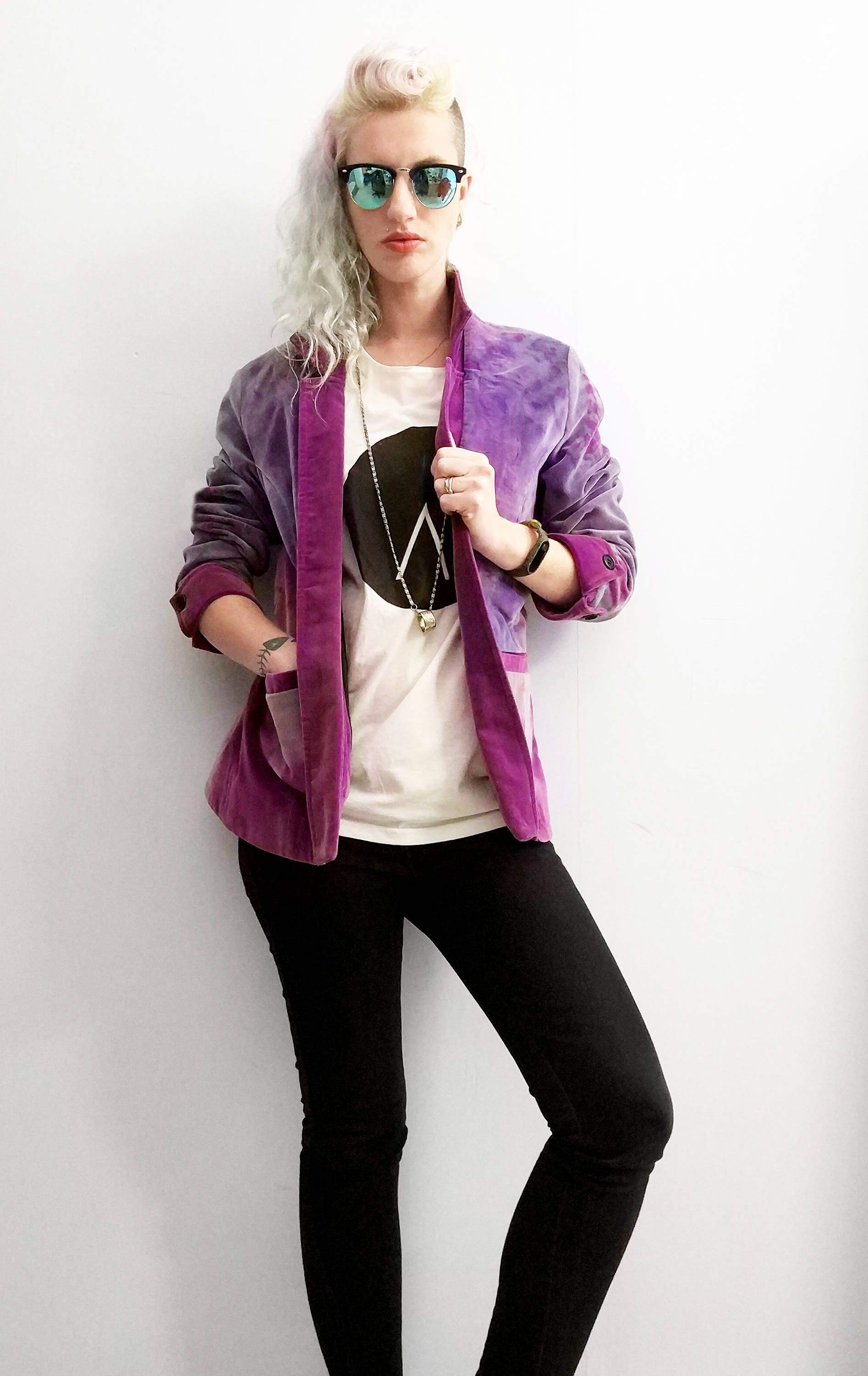 Handmade purple velvet tie dye jacket tie dye velvet blazer Etsy