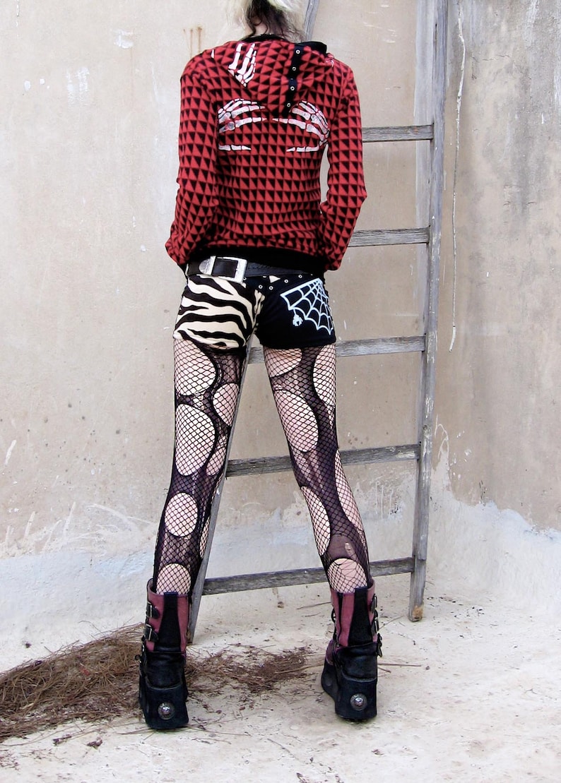 Accessorize Agoraphobix double layered tattered & torn tights fishnet leggings image 6