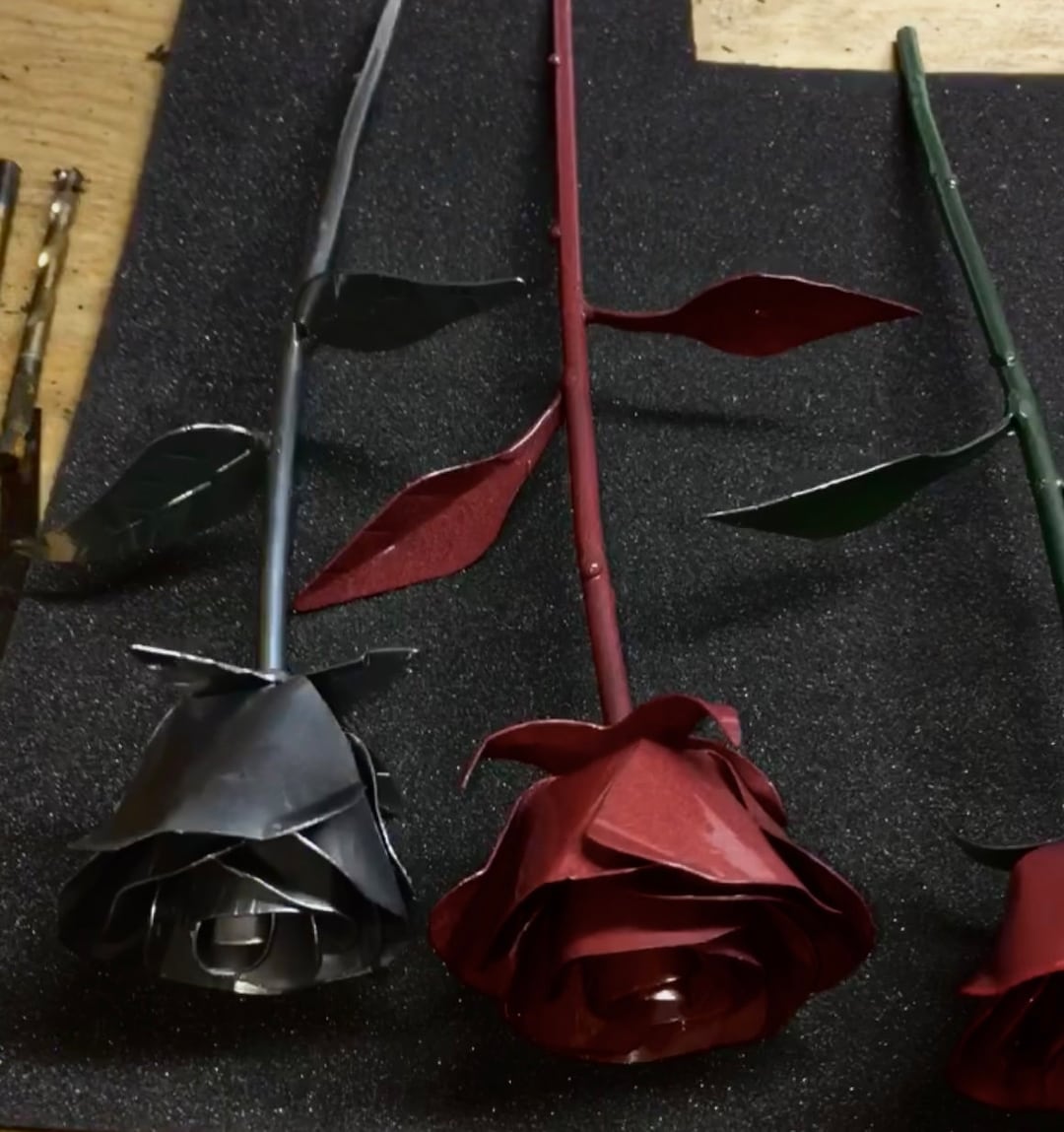 Metal Forged Roses - Etsy