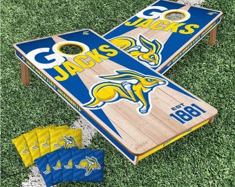 South Dakota State Jackrabbits Cornhole Boards 2x4 (Officially Licensed) Carry Case, Board Covers and Score Tower Add-Ons