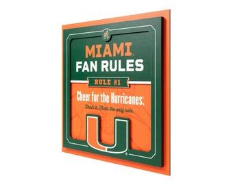 Miami Hurricanes Wall Art | Miami Hurricanes Sign | Miami Hurricanes Wall Hanging 12x12(Officially Licensed)