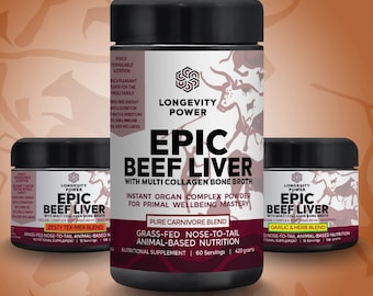 Grass-Fed Beef Liver with Multi-Collagen: Superfood Supplement + Organically Seasoned, Family Friendly Meal Booster