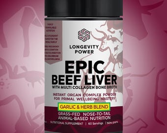 Grass-Fed Beef Liver Meal Booster: Garlic Herb Collagen Powder