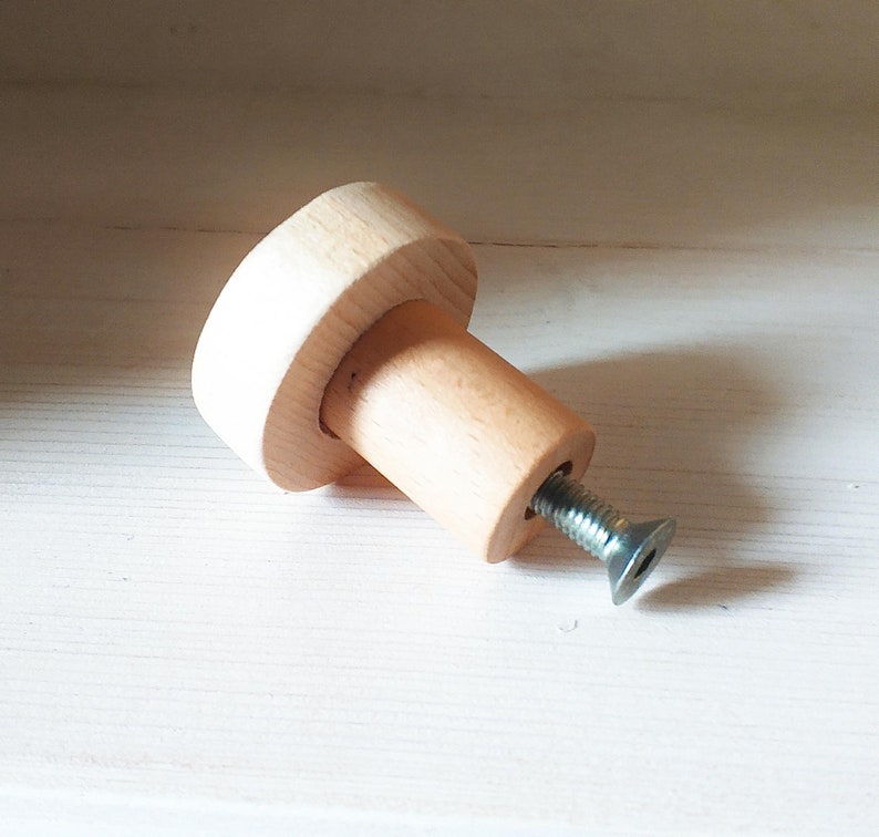 Round Knobround Hookbeech Woodnatural Color Etsy