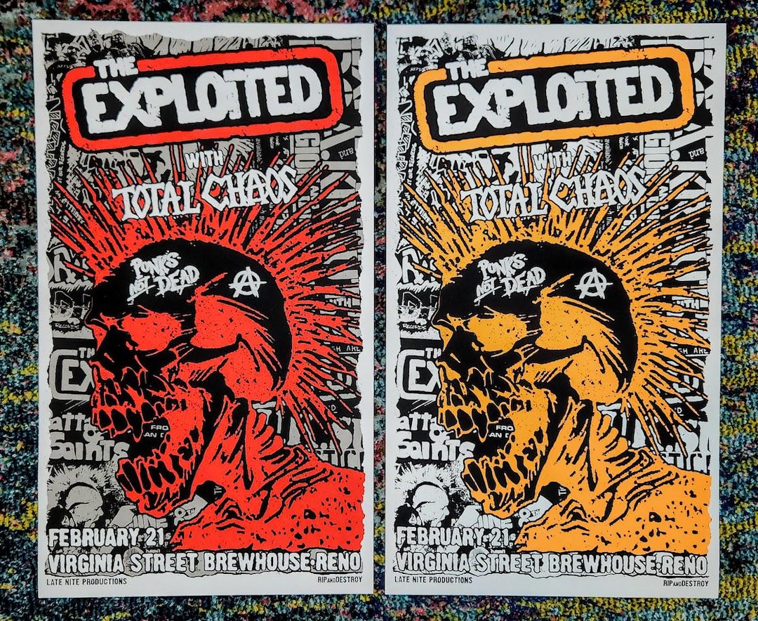 The Exploited Punk Gig Poster Reno Nevada 2025 Total Chaos UK82