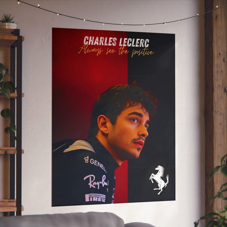 Toile Leclerc F1, toile Charles Leclerc, art mural Charles Leclerc, cadeau fan de Formule 1