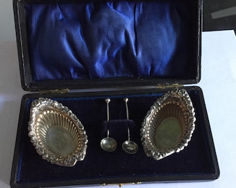 Antique Sterling Silver Salters