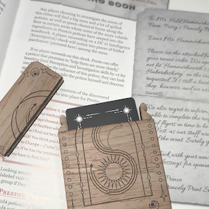 Deck of Many Things Set with Wooden Card Case DND Tarot Deck in Black or Multicolor Tabletop RPG Gift for Dungeon Masters & Players