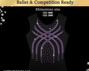 Strass-dräktmall SVG | Gymnastik-Bling-design för Cricut-silhuett | Dansdräkts-snabbkorrigeringsmönster | Skridskoåkning Cheerleading Digital