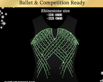 Strass-dräktmall SVG | Gymnastik-Bling-design för Cricut-silhuett | Dansdräkts-snabbkorrigeringsmönster | Skridskoåkning Cheerleading Digital