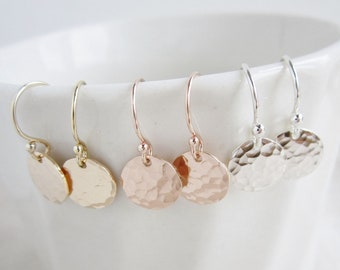Bridesmaid earrings gold, rose gold or silver, gold earrings, silver earrings, simple drop earrings, bridesmaid gift, minimalist earrings
