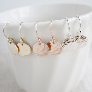Bridesmaid earrings gold, rose gold or silver, gold earrings, silver earrings, simple drop earrings, bridesmaid gift, minimalist earrings