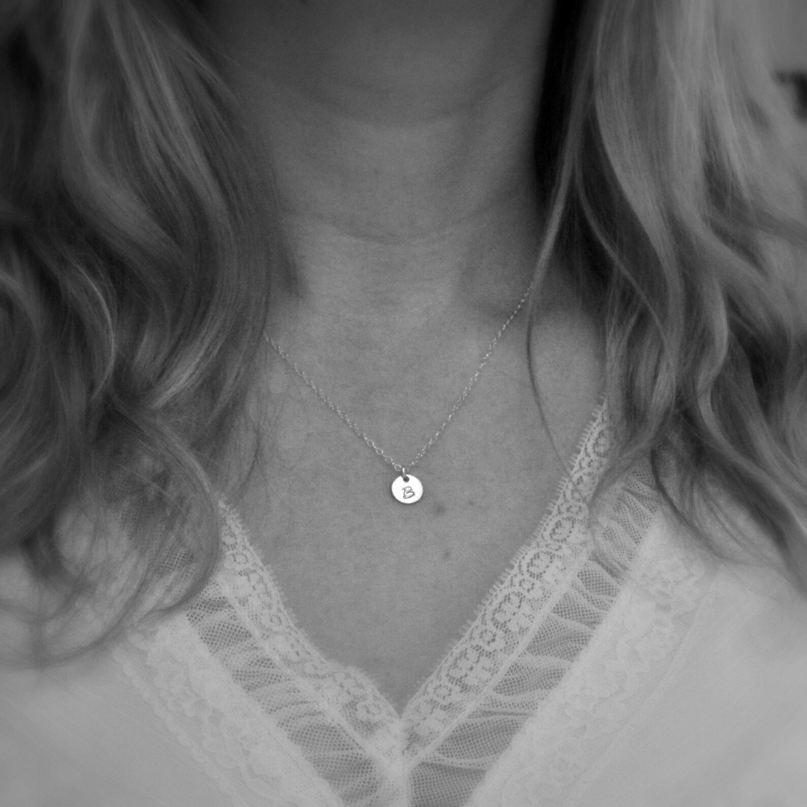 Rose Gold Initial Necklace Pink Gold Filled Necklace Etsy