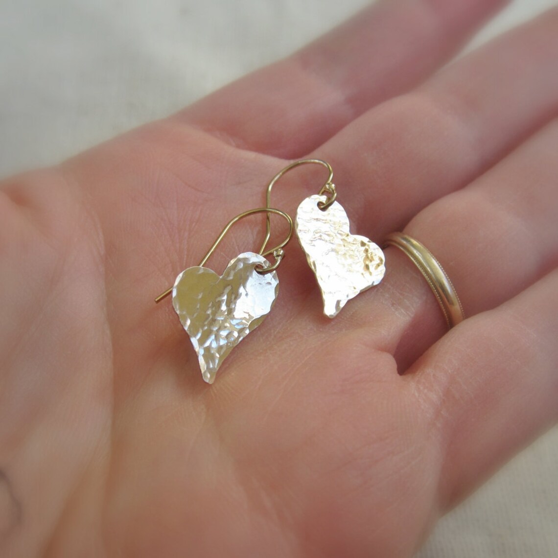 Rose Gold Earrings Wife Birthday Gift Heart Earrings Etsy