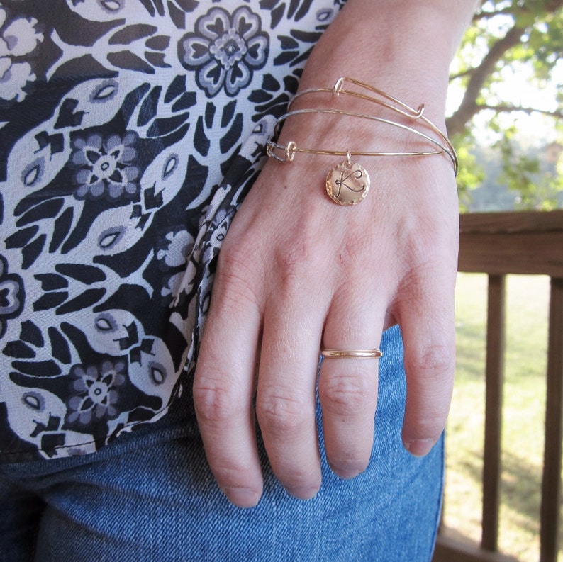 Personalized Gift Charm Bracelet Adjustable Bangle Bracelet Etsy