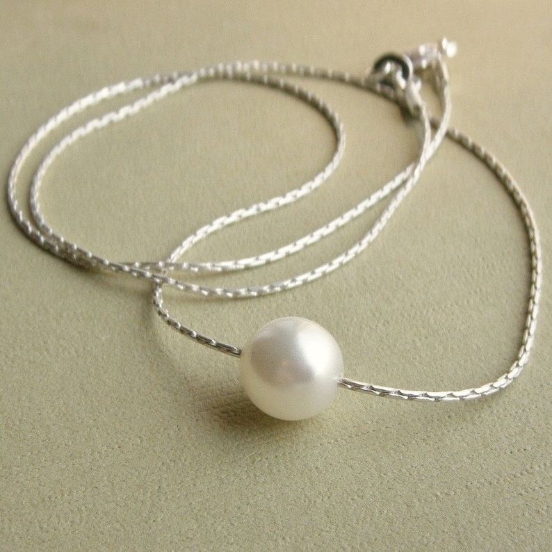 Dainty Pearl Necklace Bridesmaid Gift Set Necklace Set Etsy