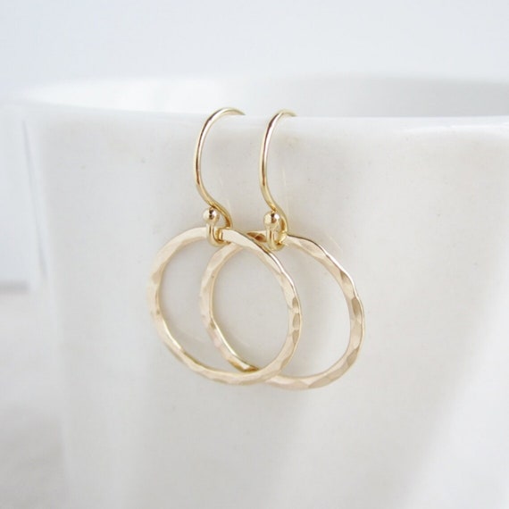 Hammered Gold Colour Double Disc Drop Earrings By Brand X |  notonthehighstreet.com