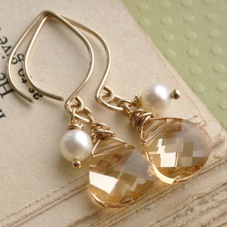Bridesmaids earrings Set of 4 earrings gold earrings Etsy