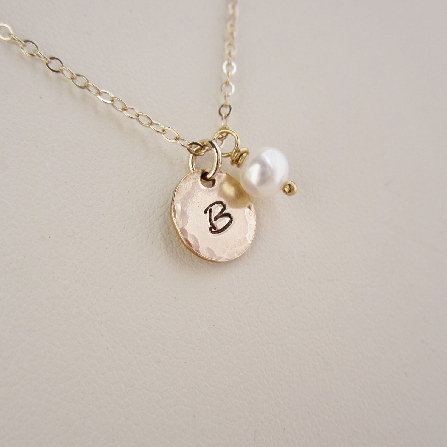 Gold Initial Necklace Pearl Necklace Gold Initial Charm Etsy