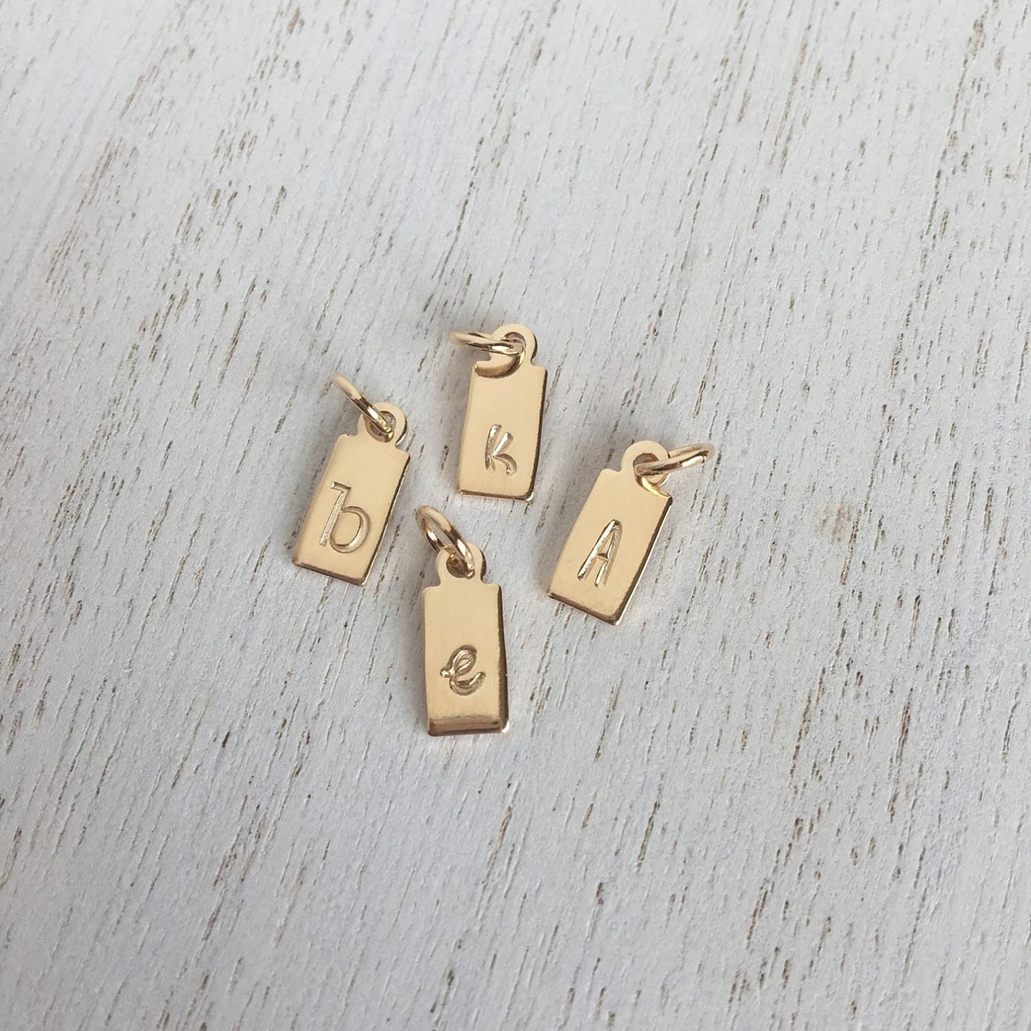 Personalized Gold Initial Charm Custom 