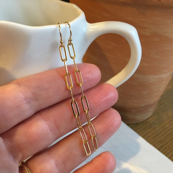 Paperclip sale chain earrings