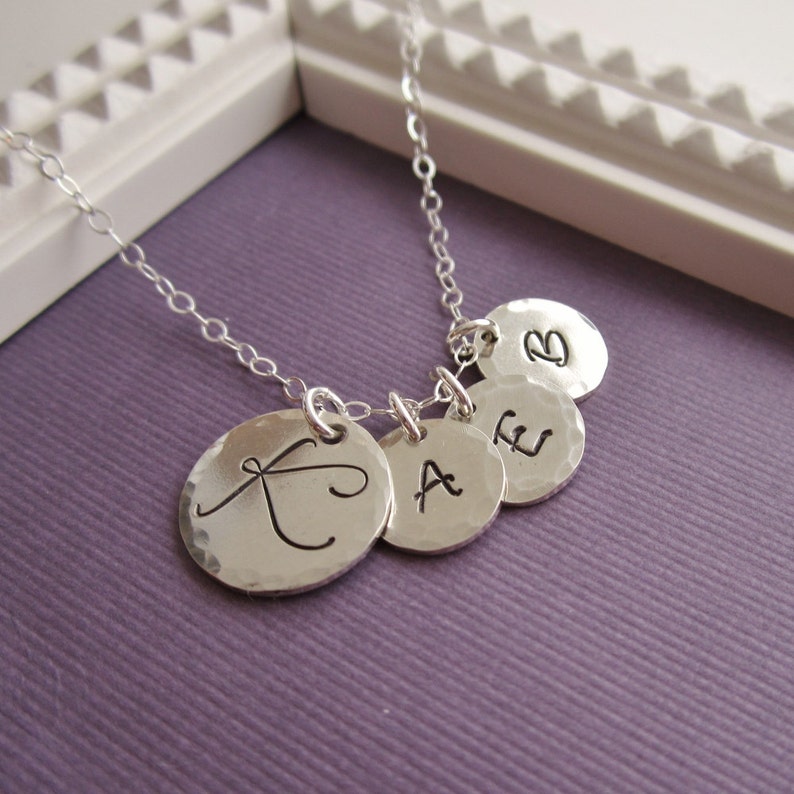 Grandma Necklace Mothers Necklace With Childrens Initials Etsy