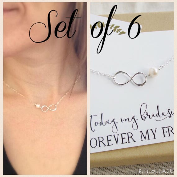 bridesmaids necklaces set of 6