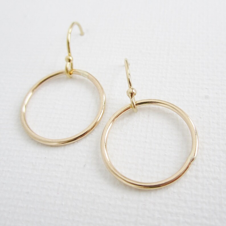 Hammered gold hoop earrings minimalist gold earrings dainty | Etsy