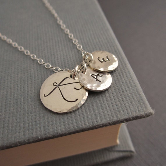 mothers necklace with children's initials