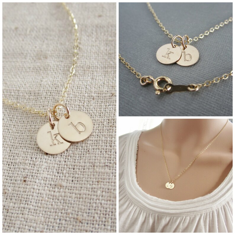 Mom Necklace Two Custom Initials Childrens Initials Etsy