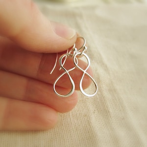 Infinity earrings, sterling silver earrings, silver infinity symbol, hypoallergenic solid sterling silver, figure eight dangle earrings