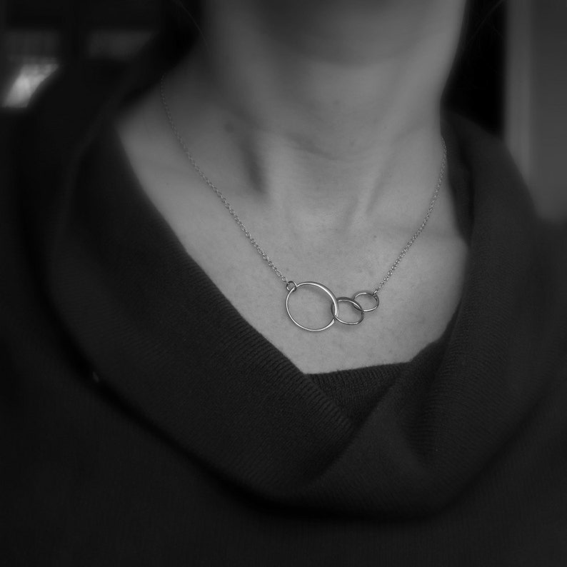 Sterling Silver Necklace Silver Circle Necklace Silver Chain Etsy