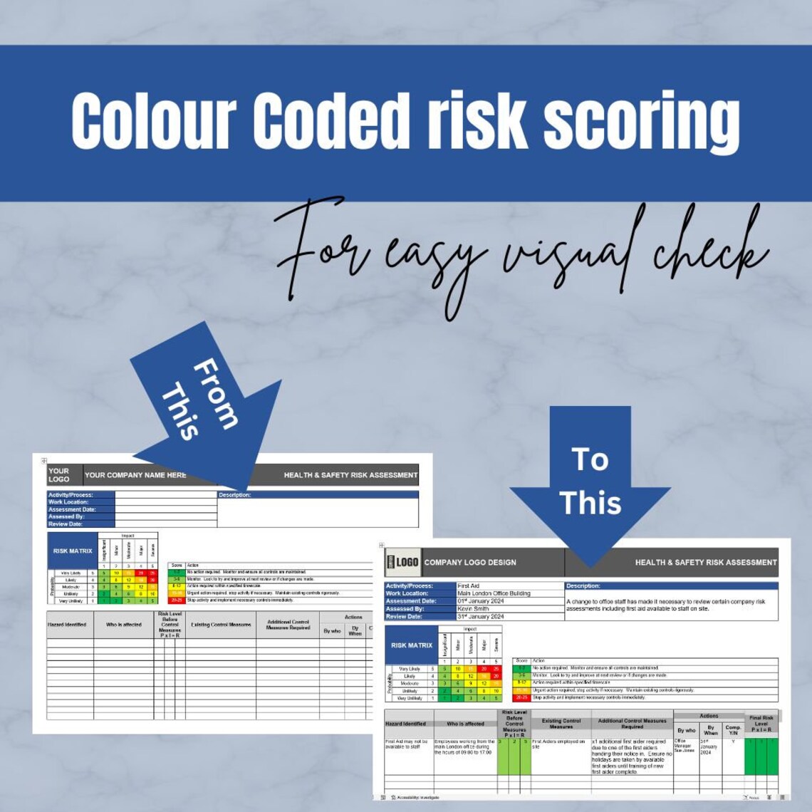 Risk Assessment Template Risk Matrix Risk Management Risk Template Risk ...