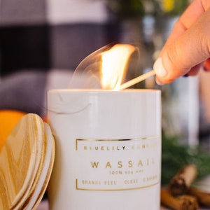 Melrose International Wassail Scented Soy Candle with Frosted Glass Holder (Set of 2) main image 0