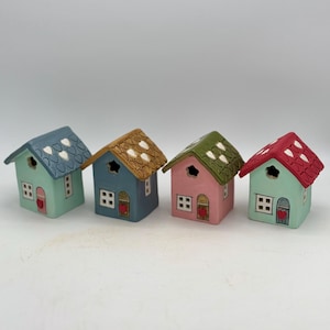 Handmade Ceramic House, Miniature house, One of a Kind house, Decor for home or garden, Pottery house