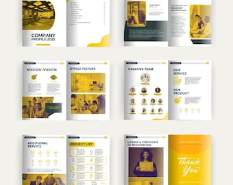 Plantilla de Canva para perfil de empresa: diseño de folleto empresarial editable