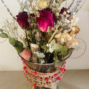 Dried flowers bouquet with lighting