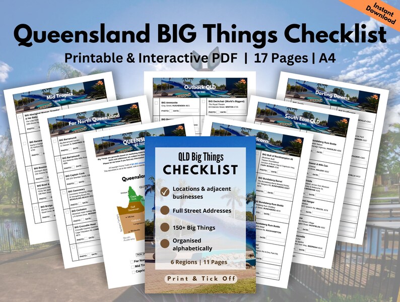 QLD Big Things Checklist Printable Digital Big Things Queensland — free download