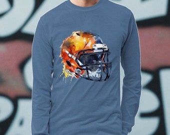 Football/Hockey Helmet Long Sleeve Shirt - Game Day Apparel