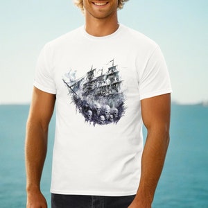 Pirate Ship T-Shirt: Skulls Ghost Ship Graphic Tee