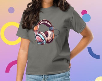 Gamer Kopfhörer T-Shirt: Lebendiges Grafik Tee Geschenk