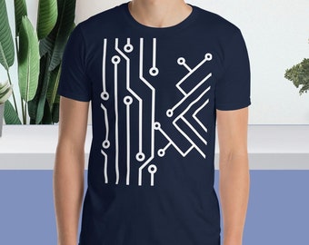 Computer Circuit Board T-Shirt: Ring-Spun Cotton Gamer Tee