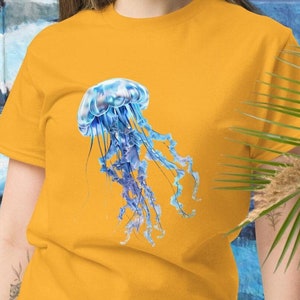 Unisex Classic Tee - Jellyfish T-Shirt - Jellyfish Tentacle Shirt - Graphic Jellyfish Tee - Jellyfish Minimalist Shirt - Ocean Lover Tee - Marine Biologist Tee