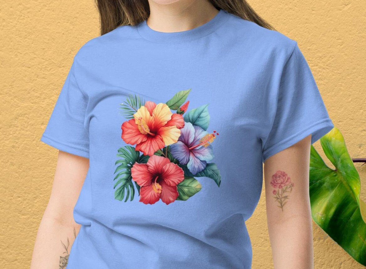 Hibiscus Watercolor Flower Hawaiian Print Men's Sweatshirt