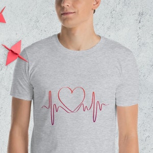 Heartbeat Line T-Shirt - Heartbeat Love Shirt - Graphic Heartbeat Shirt - Healthy Pulse Shirt - Heart Warrior Tee - Heart Pulse Shirt Gift