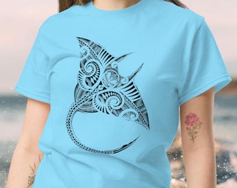 Manta Ray Cotton T-Shirt: Oceanic Graphic Tee